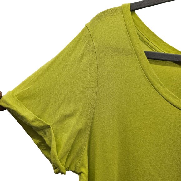 Cynthia Rowley Womens Lime Green Short Sleeve Pullover Top Size L - Picture 3 of 6